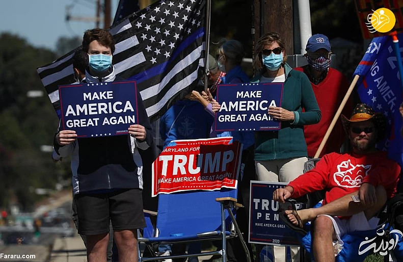 گزارش تصویری دعا برای بهبودی حال دونالد ترامپ